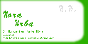 nora wrba business card